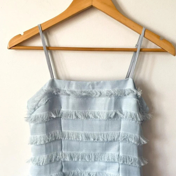Princess Polly Molina Frill Hem Mini Dress Light  Blue Sz 2 - Picture 3 of 8